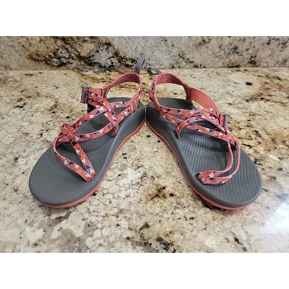 Chaco Womens ZX/2 Cloud Size 5 Sport Shoes Orange Geometric Sandals